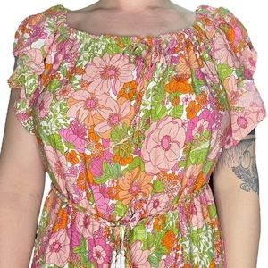 Floral babydoll mini dress